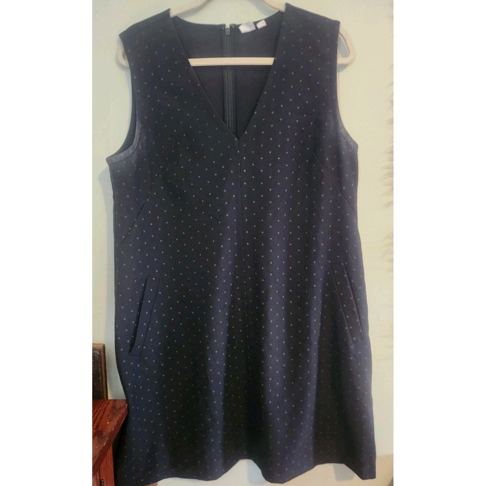 Womens Gap Sleeveless Black And Gold Stars Dress Size Large